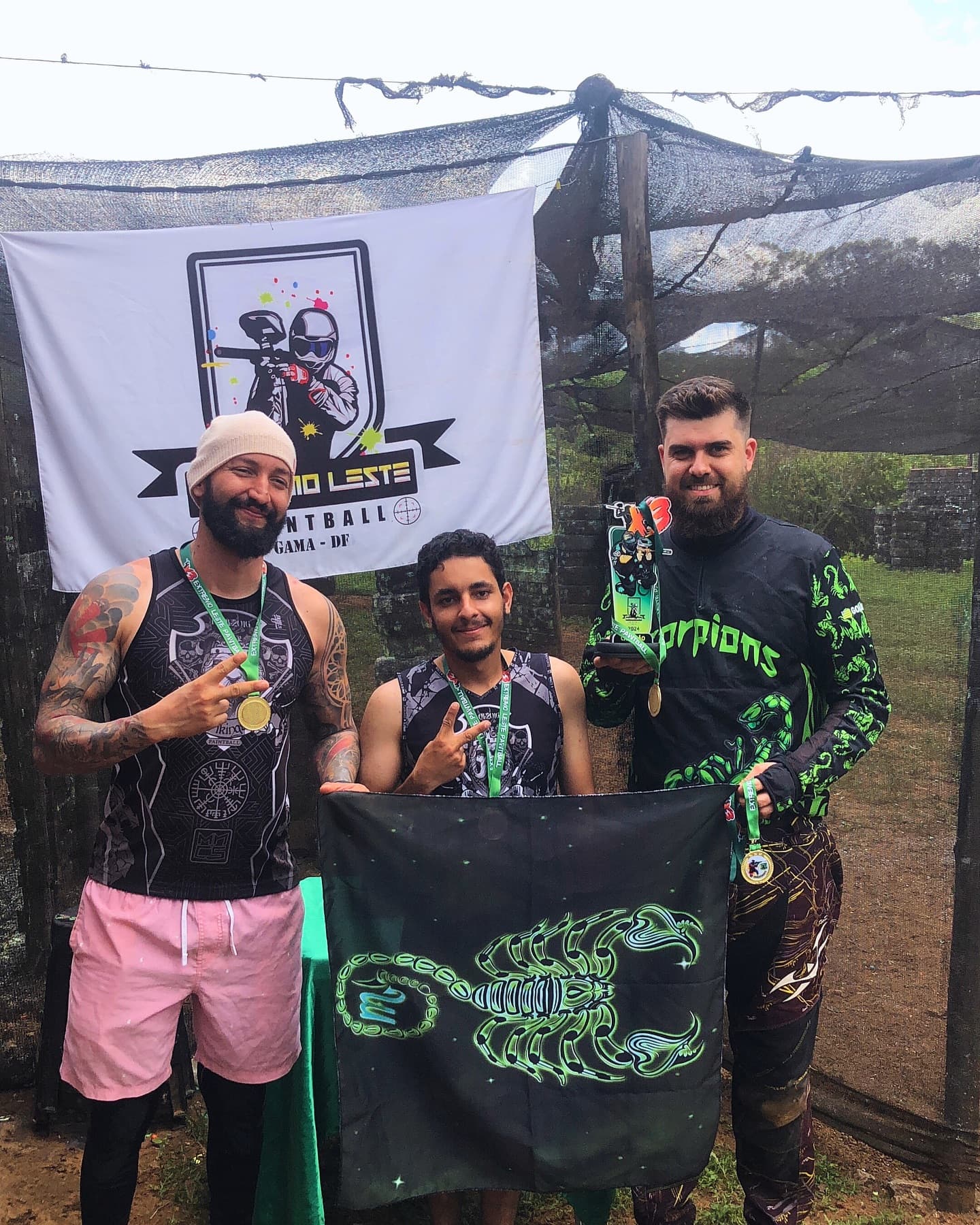 Pódio de um dos campeonatos internos de paintball